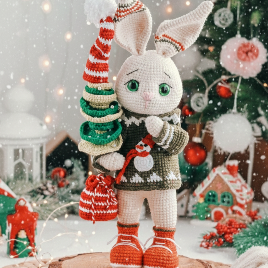 Tommi the Bunny Amigurumi Pattern+ outfit