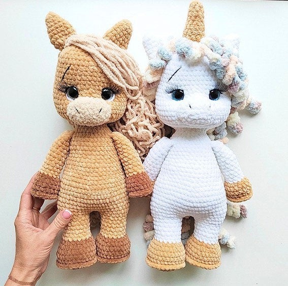 Unicorn & Horse Crochet Pattern – 2 in 1 Amigurumi PDF with Clothes