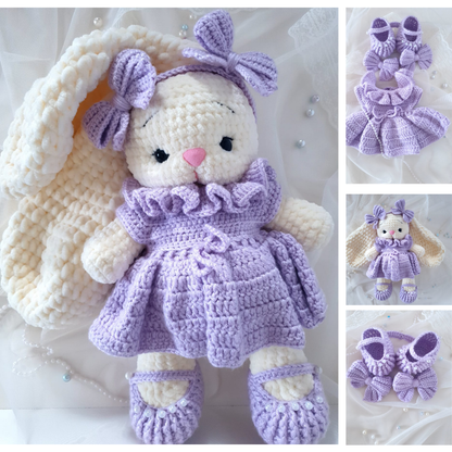 Lilac Petal Dress & Booties – Crochet Outfit Pattern