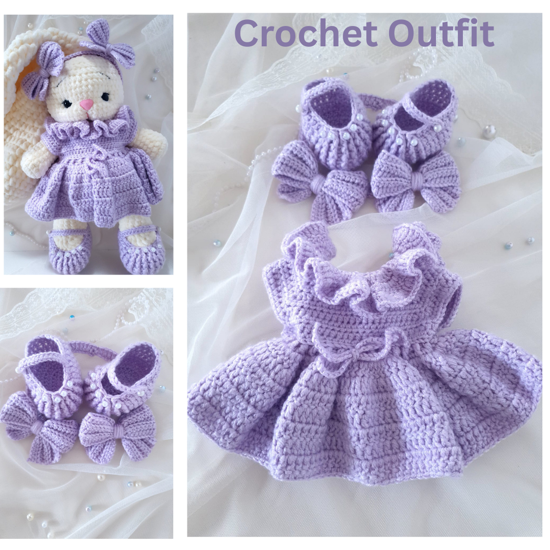 Lilac Petal Dress & Booties – Crochet Outfit Pattern