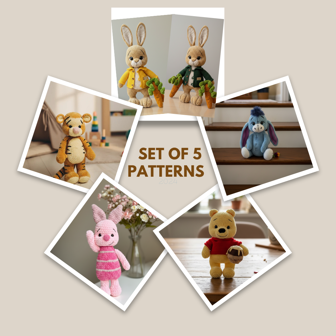 🧶 Magical Animal Friends Crochet Bundle – Set of 5 Patterns