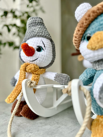 3 in 1 Amigurumi Crochet Pattern – Penguin, Snowman & Reindeer
