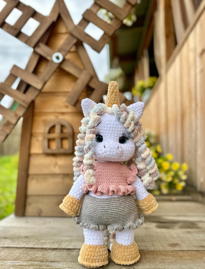 Unicorn & Horse Crochet Pattern – 2 in 1 Amigurumi PDF with Clothes