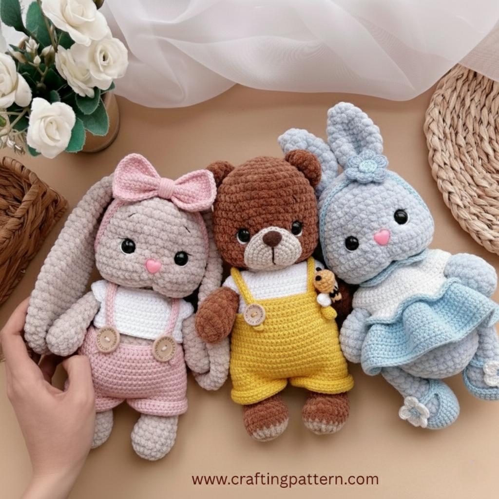 🌼 3 in 1 Amigurumi Plush Babies with Clothes