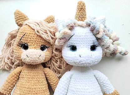 Unicorn & Horse Crochet Pattern – 2 in 1 Amigurumi PDF with Clothes