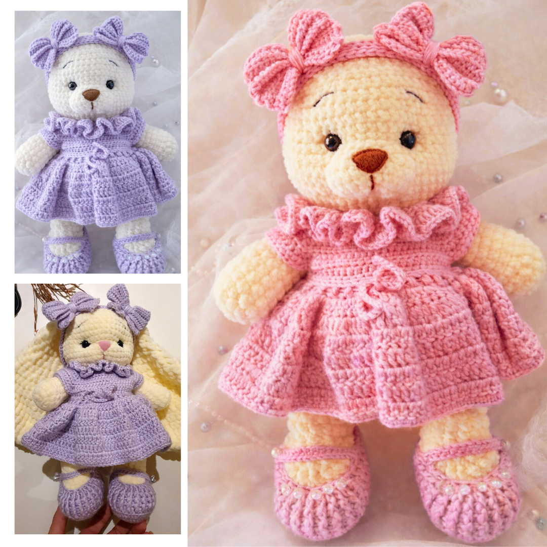 crochet teddy bear dress Crochet dress pattern | Crochet dress for amigurumi doll or animal